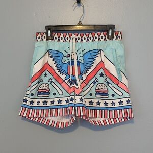 Chubbies Classic Swim Trunks The Eagle's Landing Patriotic Graphic Swim Shorts M